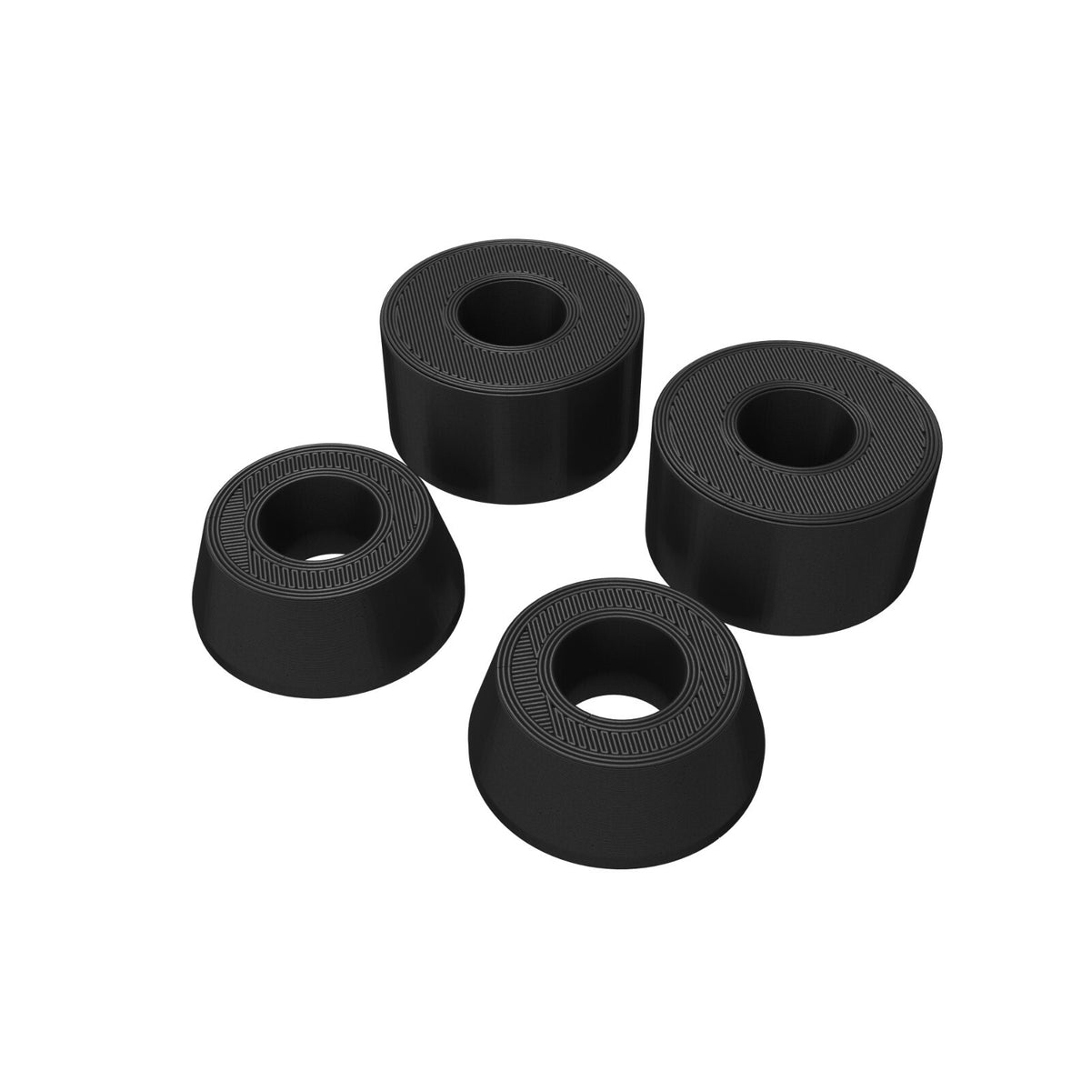 Black solid polymer longboard bushings