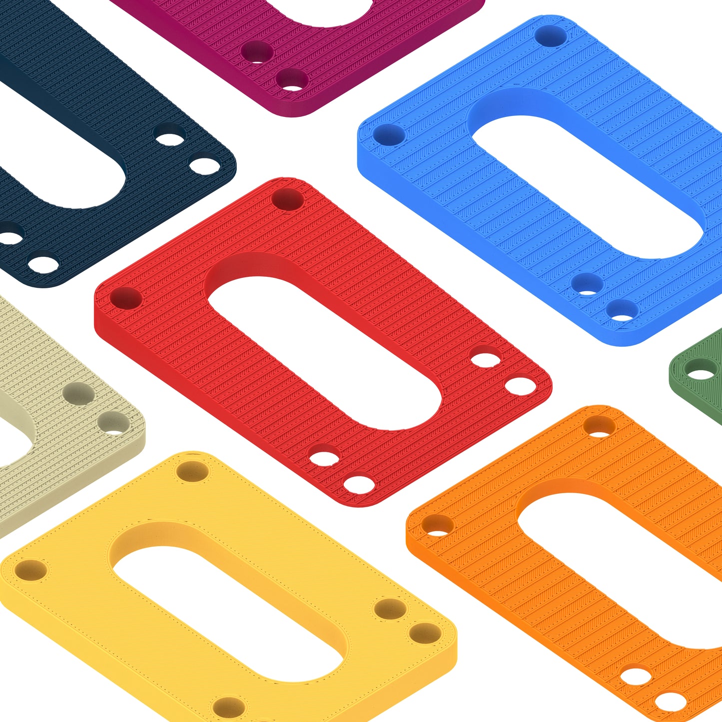 Skateboard Angled Risers 0 to 7 degrees Angle 0 to 1/4" Rise - Two Pieces