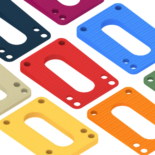 Skateboard Angled Risers 0 to 7 degrees Angle 0 to 1/4" Rise - Two Pieces