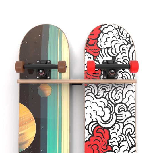 Slimline Skateboard / Longboard Wall Mount - Double Board | Apollo