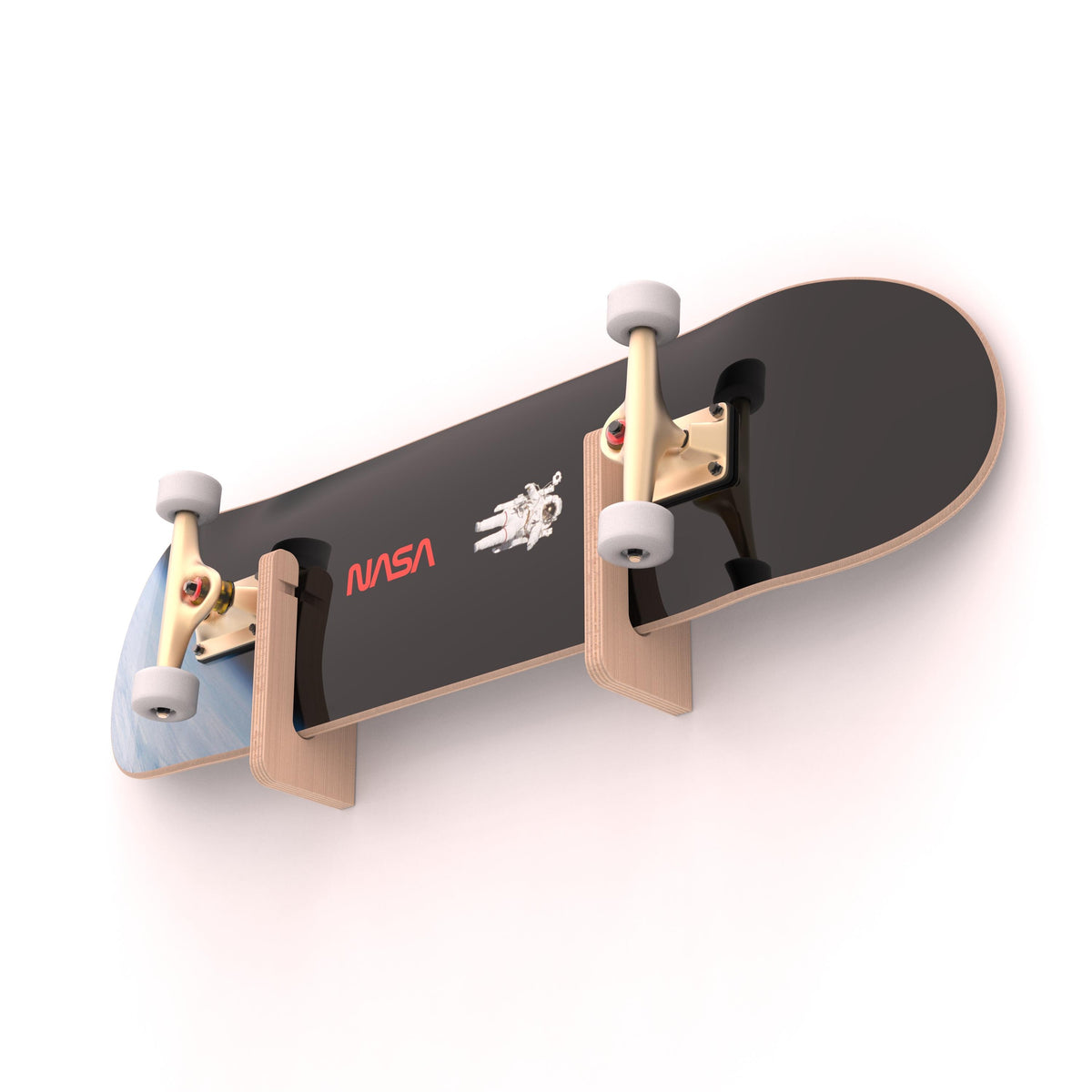 Minimalist horizontal skateboard wall mount V2